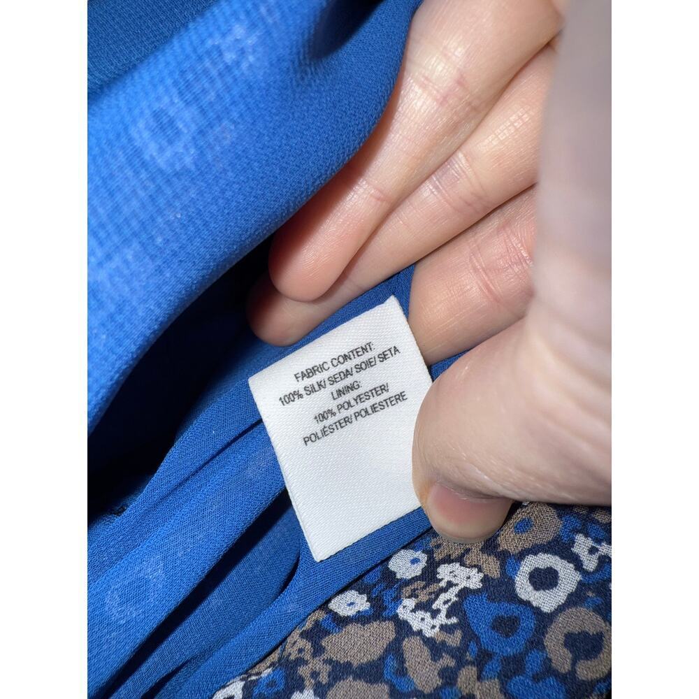 Derek Lam 10 Crosby Blue Floral Tiered Sleeveless Dress Sz 6 - Picture 4 of 7